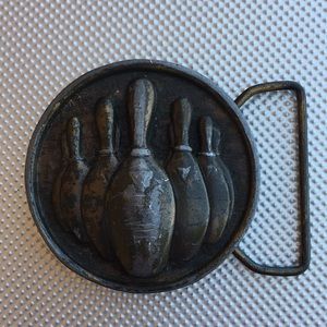 1979 Indiana Metal Craft “Bowling Pins” Round Belt Buckle